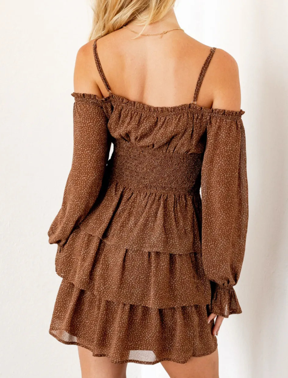 Cold Shoulder Tier Mini Dress