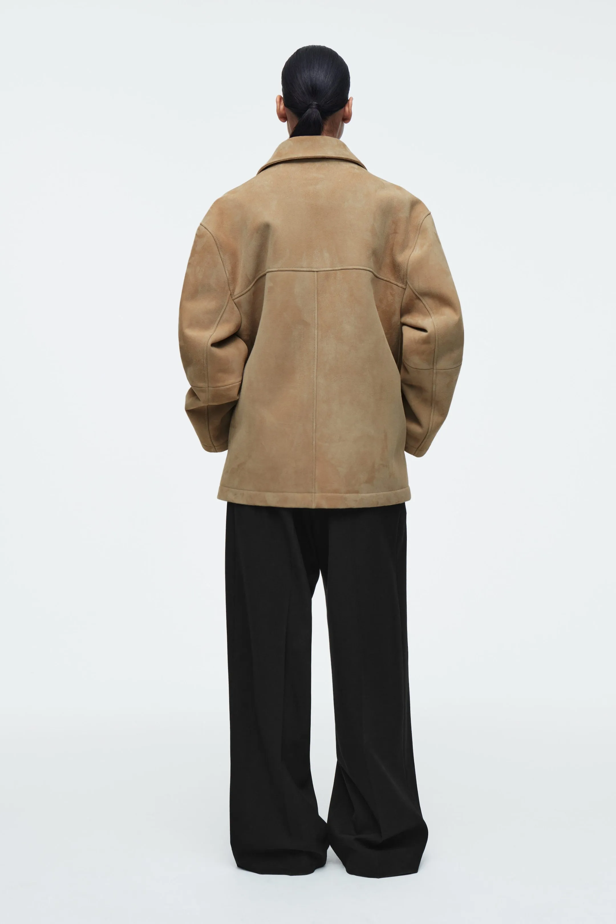 Collared suede jacket