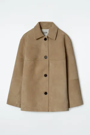 Collared suede jacket