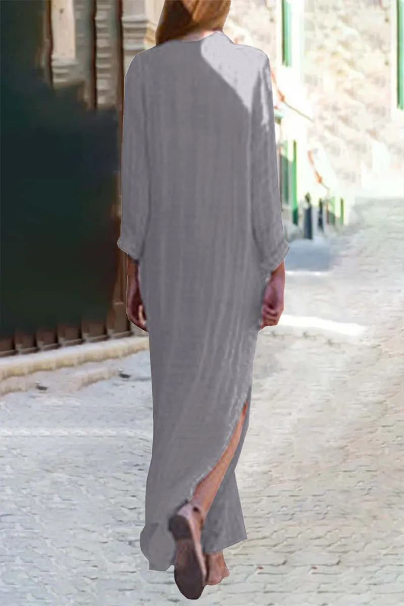College Print Printing V Neck Dresses