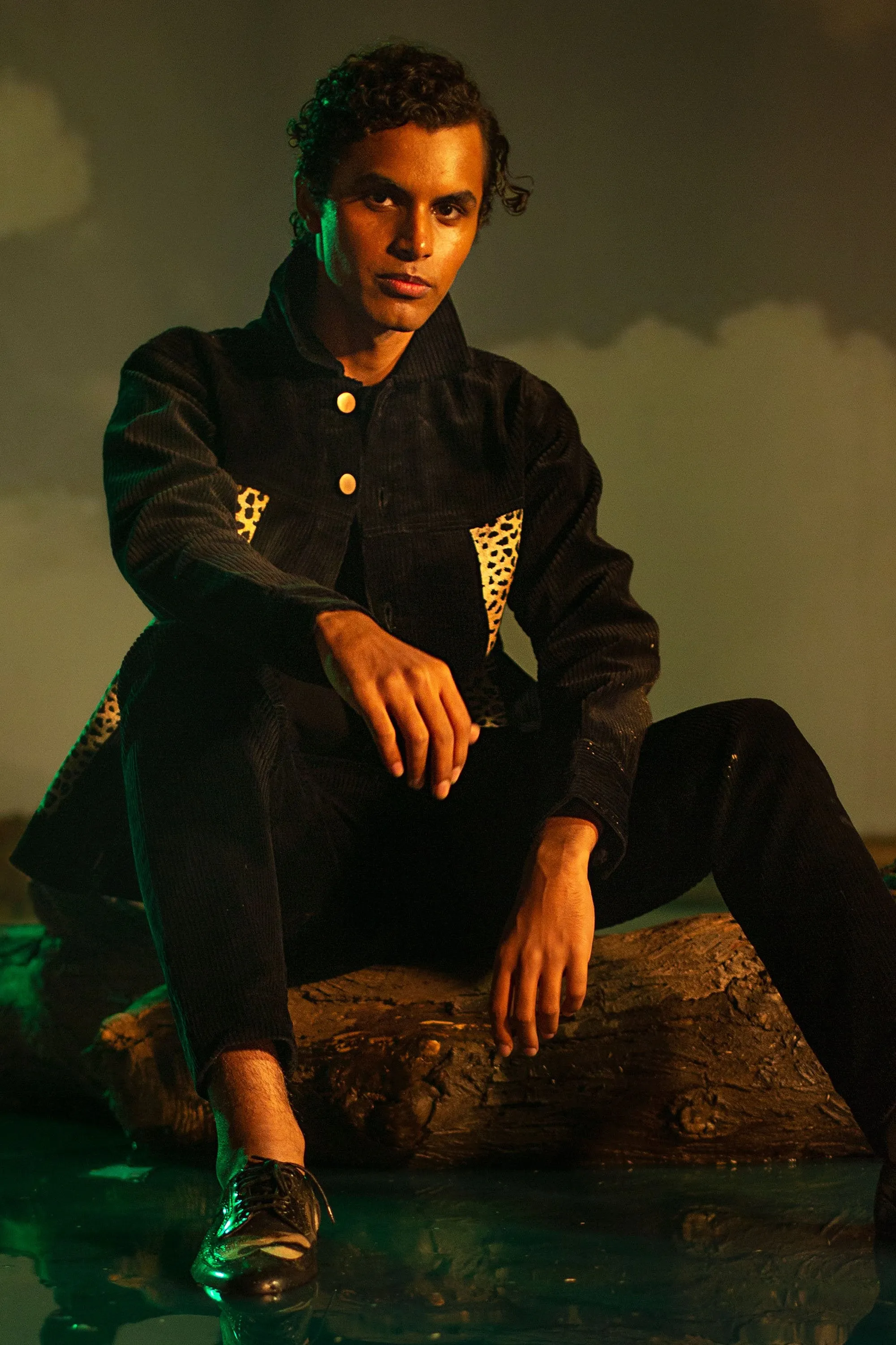 Corduroy Embellished Back Patch Jacket