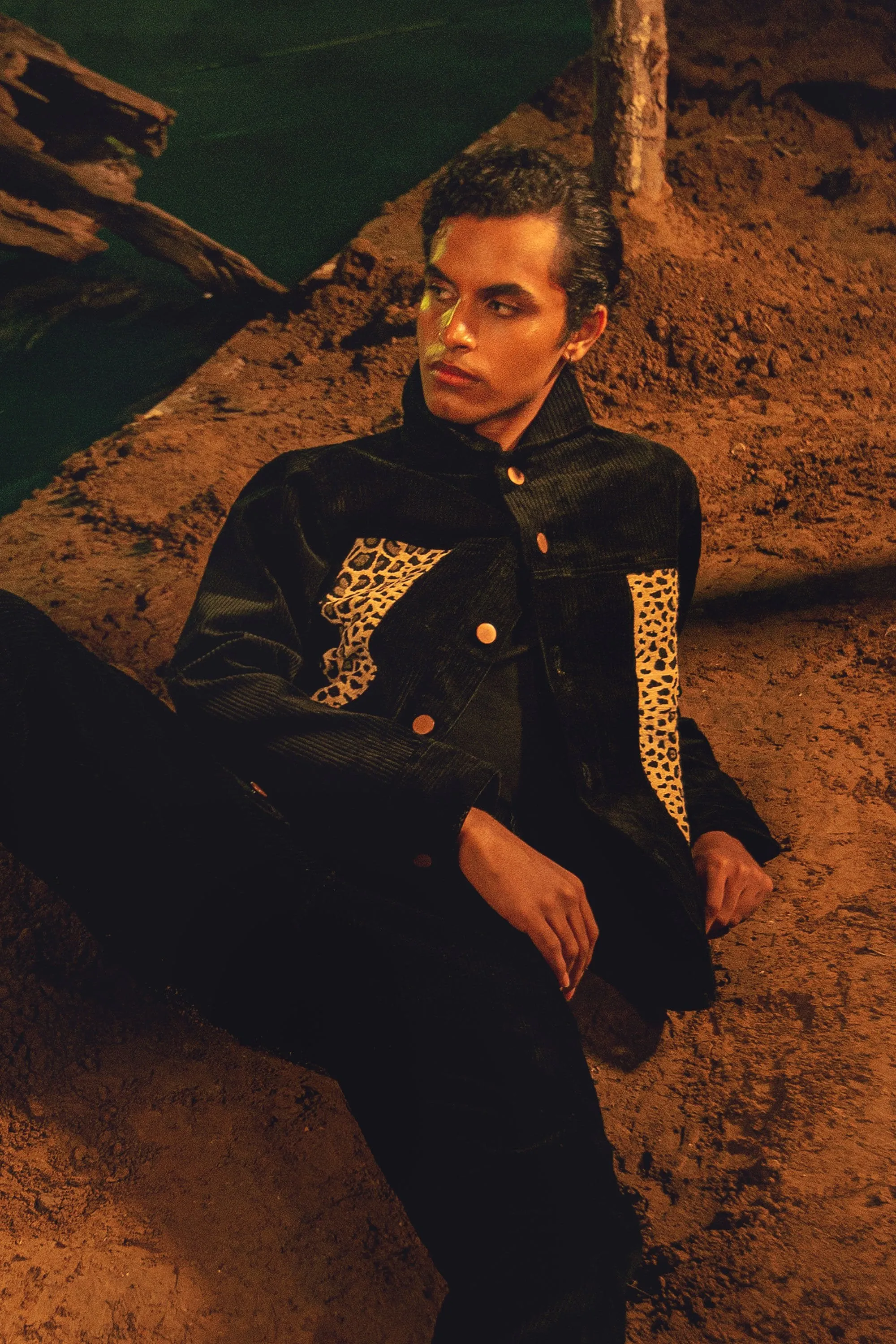 Corduroy Embellished Back Patch Jacket