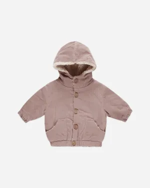 Corduroy Hooded Jacket || Mauve