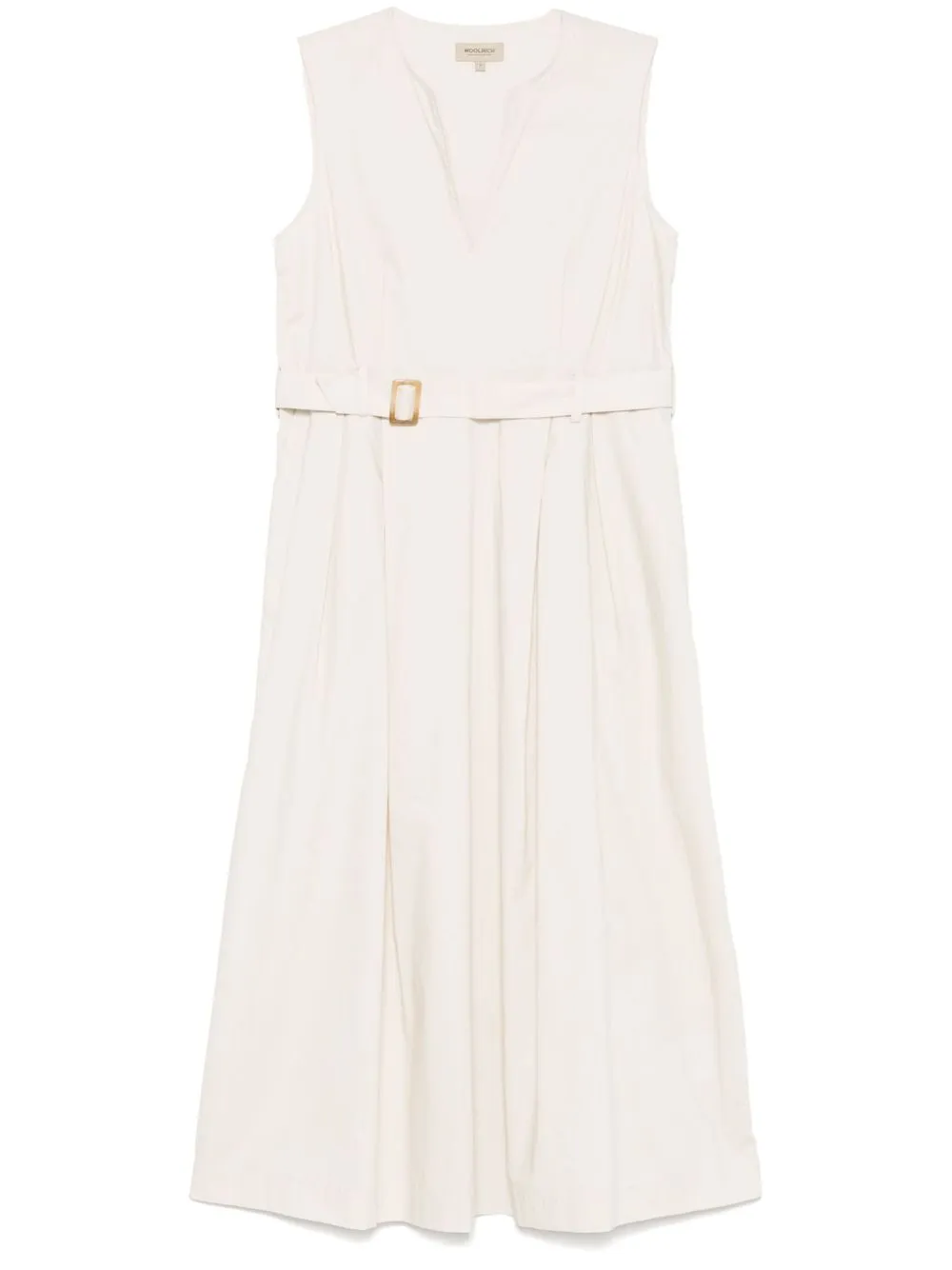 Cotton long belted dress