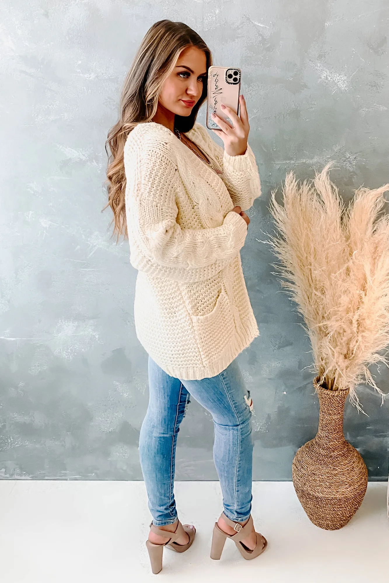 Cozy Confessions Chunky Knit Cardigan (Natural)