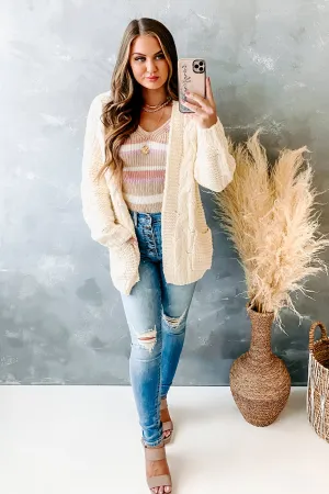 Cozy Confessions Chunky Knit Cardigan (Natural)