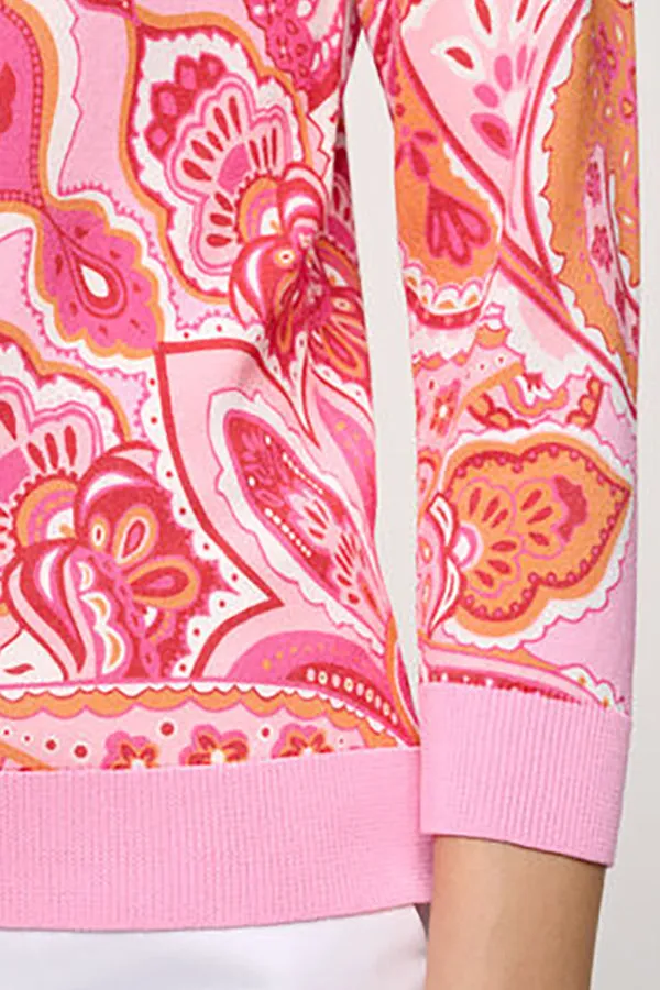CROSTONE PINK PAISLEY CARDIGAN