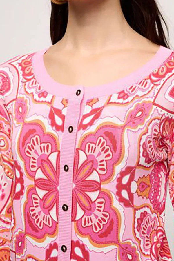 CROSTONE PINK PAISLEY CARDIGAN