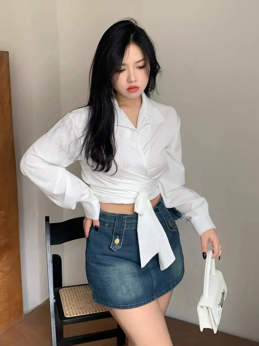 Crushpeach Y2k style ~Denim skirt/culottes/shorts