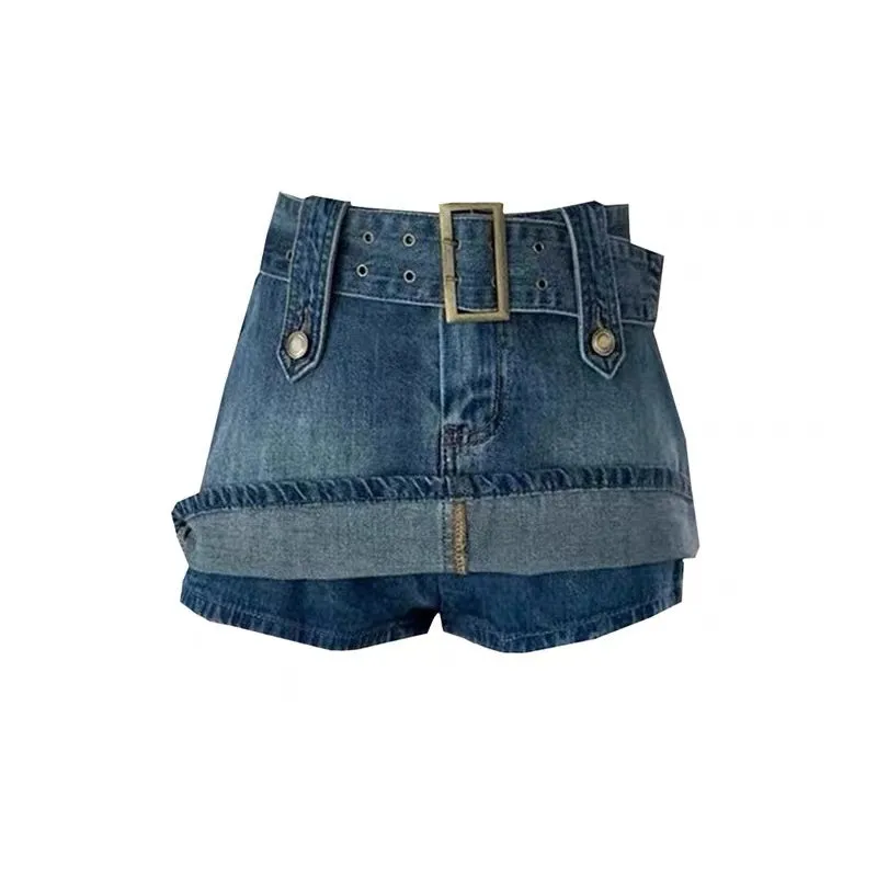 Crushpeach Y2k style ~Denim skirt/culottes/shorts