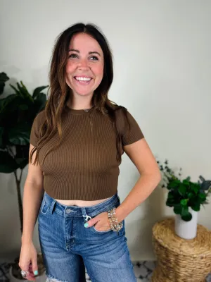 Darlene Chocolate Ribbed Sweater