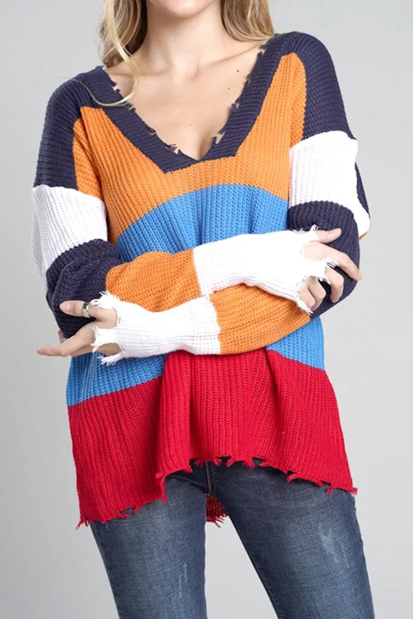 Distressed Versatile Sweater