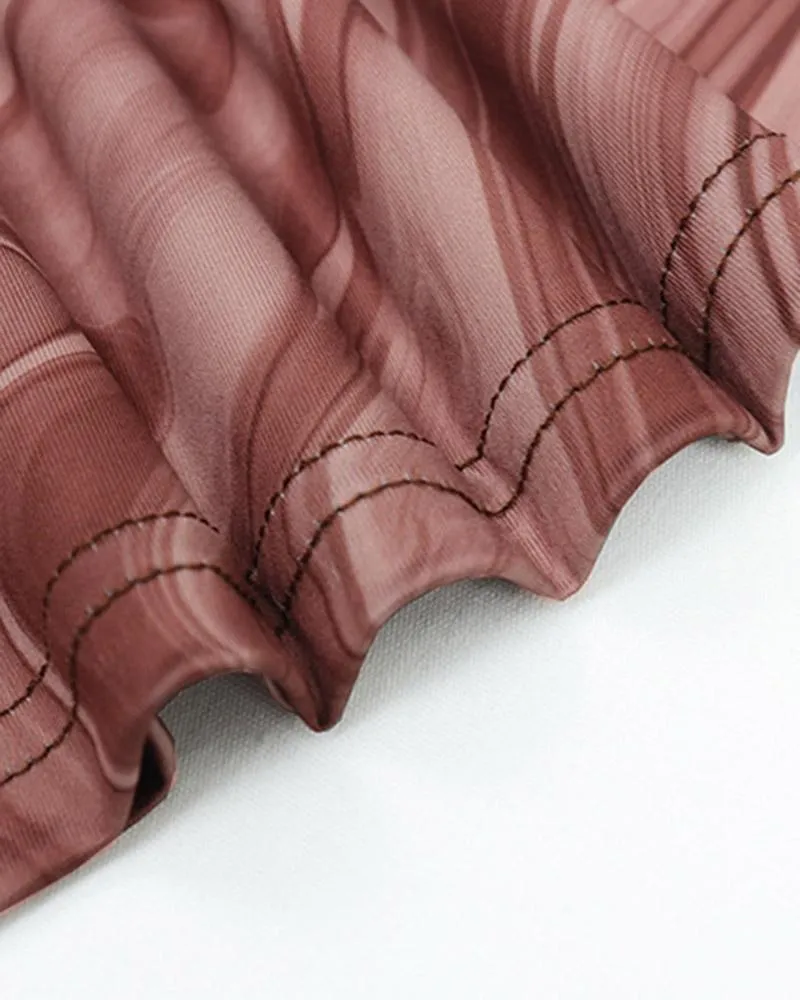Earthy Watermarble Maxi Dress