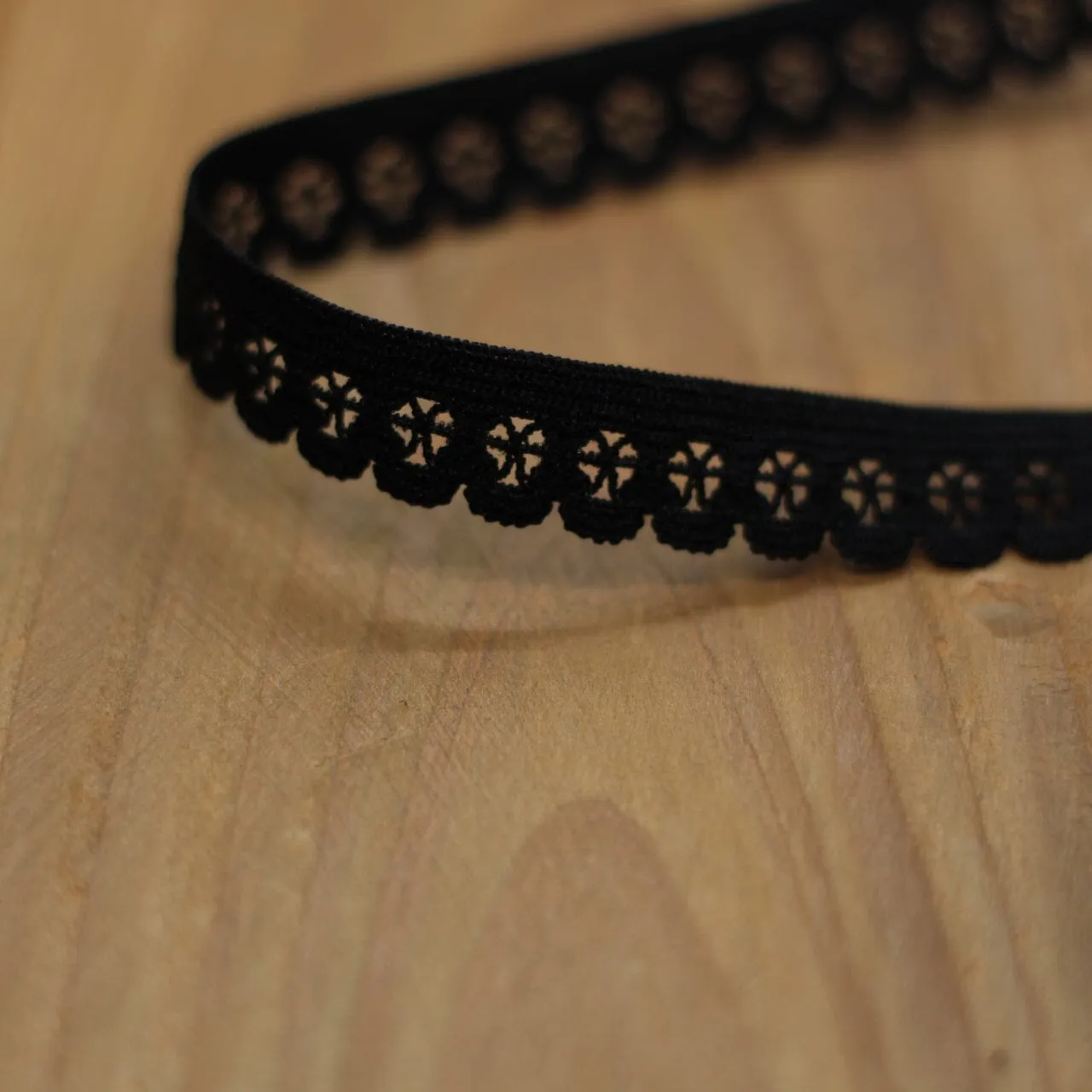 Elastique Dentelle à picots lingerie 13mm - Noir (vendu x10cm)