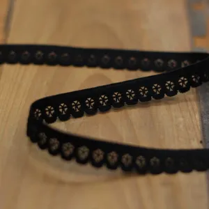 Elastique Dentelle à picots lingerie 13mm - Noir (vendu x10cm)