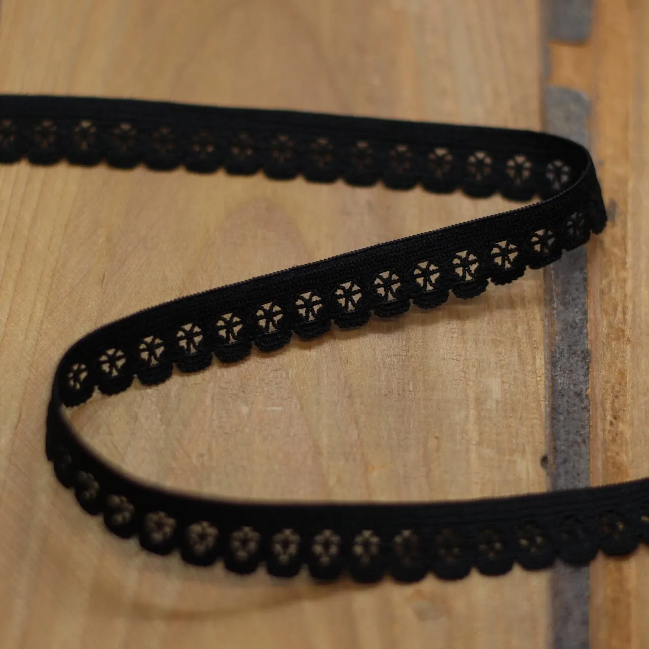 Elastique Dentelle à picots lingerie 13mm - Noir (vendu x10cm)