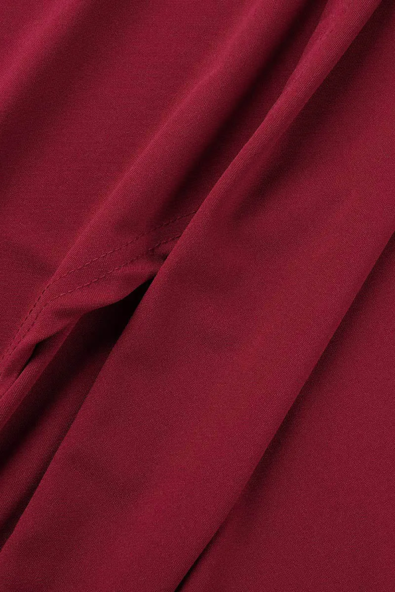 Elegant Solid Slit Fold V Neck Evening Dress Dresses(4 Colors)