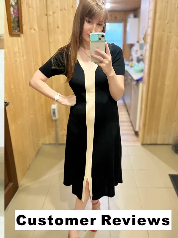 Elegant Vintage Short Sleeve Knitted Slim Maxi Dresses