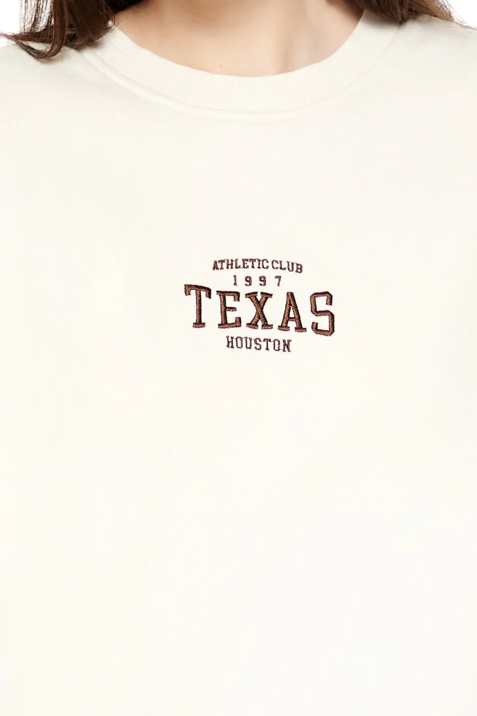 Embroidered Texas Pullover - Cream