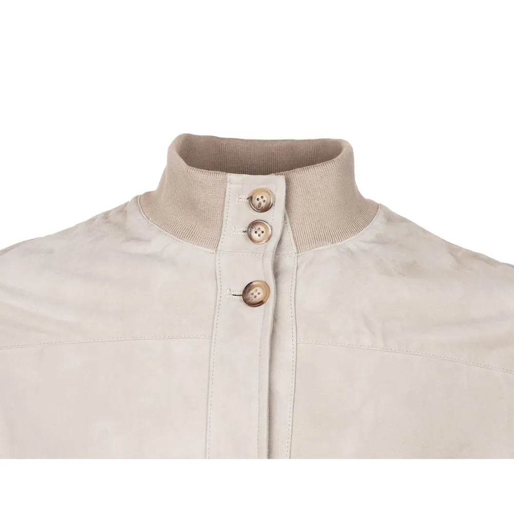 Emilio Romanelli Beige Calfskin Men Jacket