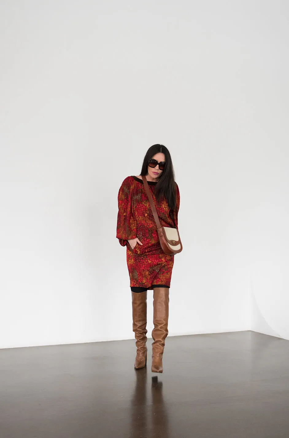 Fall/Winter 1983-84 Yves Saint Laurent Patron Haute Couture Silk Sack Dress