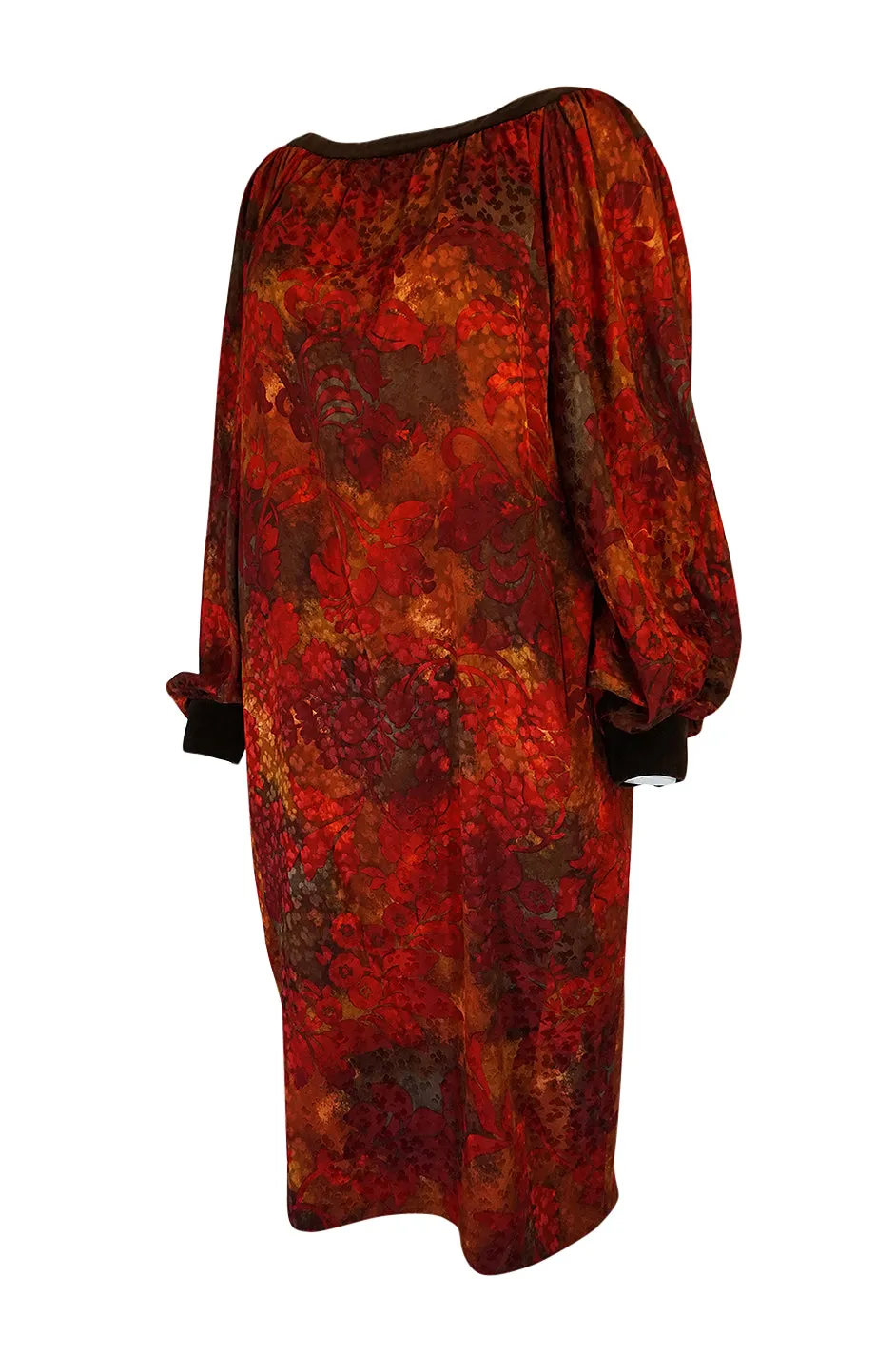 Fall/Winter 1983-84 Yves Saint Laurent Patron Haute Couture Silk Sack Dress