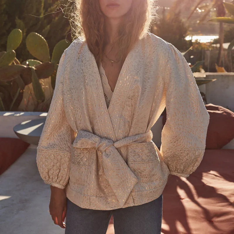 FAUNE Soller Jacket in Oyster/Gold