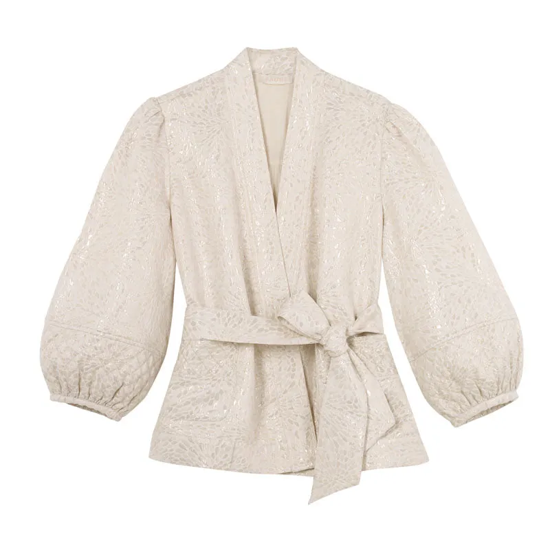 FAUNE Soller Jacket in Oyster/Gold