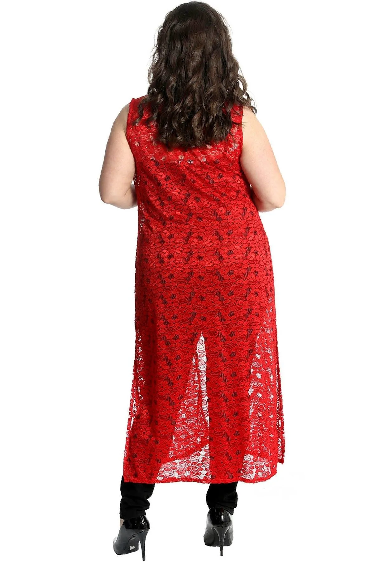 Floral Lace Open Top Long Cardigan