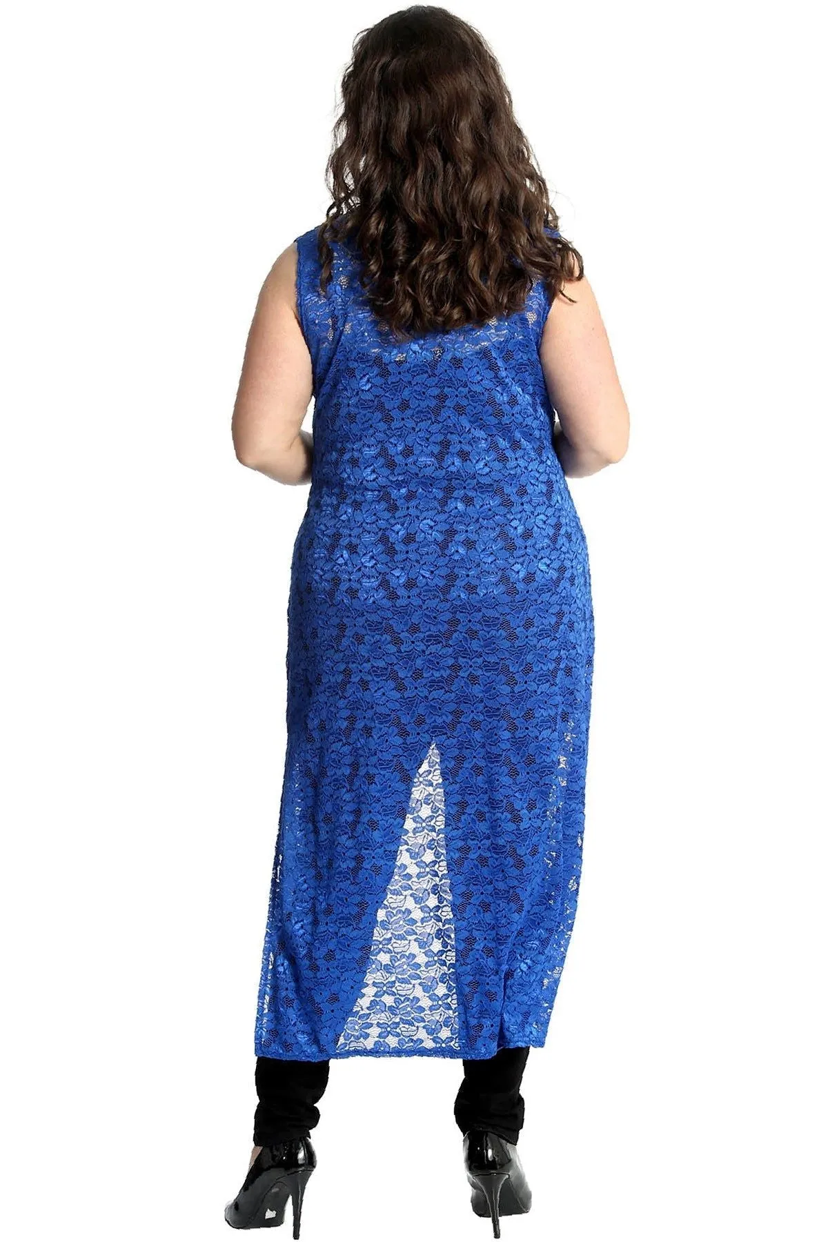 Floral Lace Open Top Long Cardigan