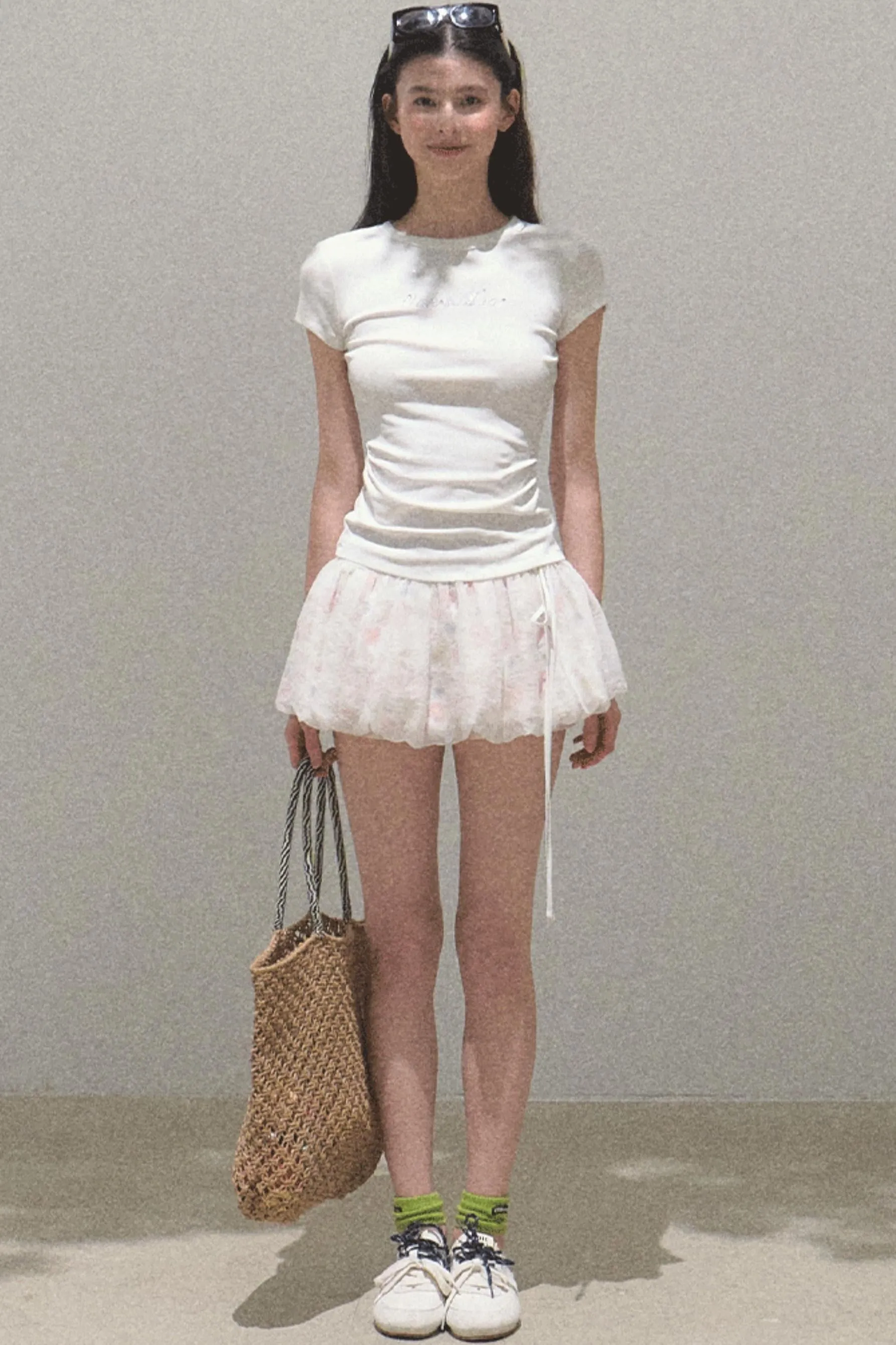 Floral Peplum Culottes Skirt