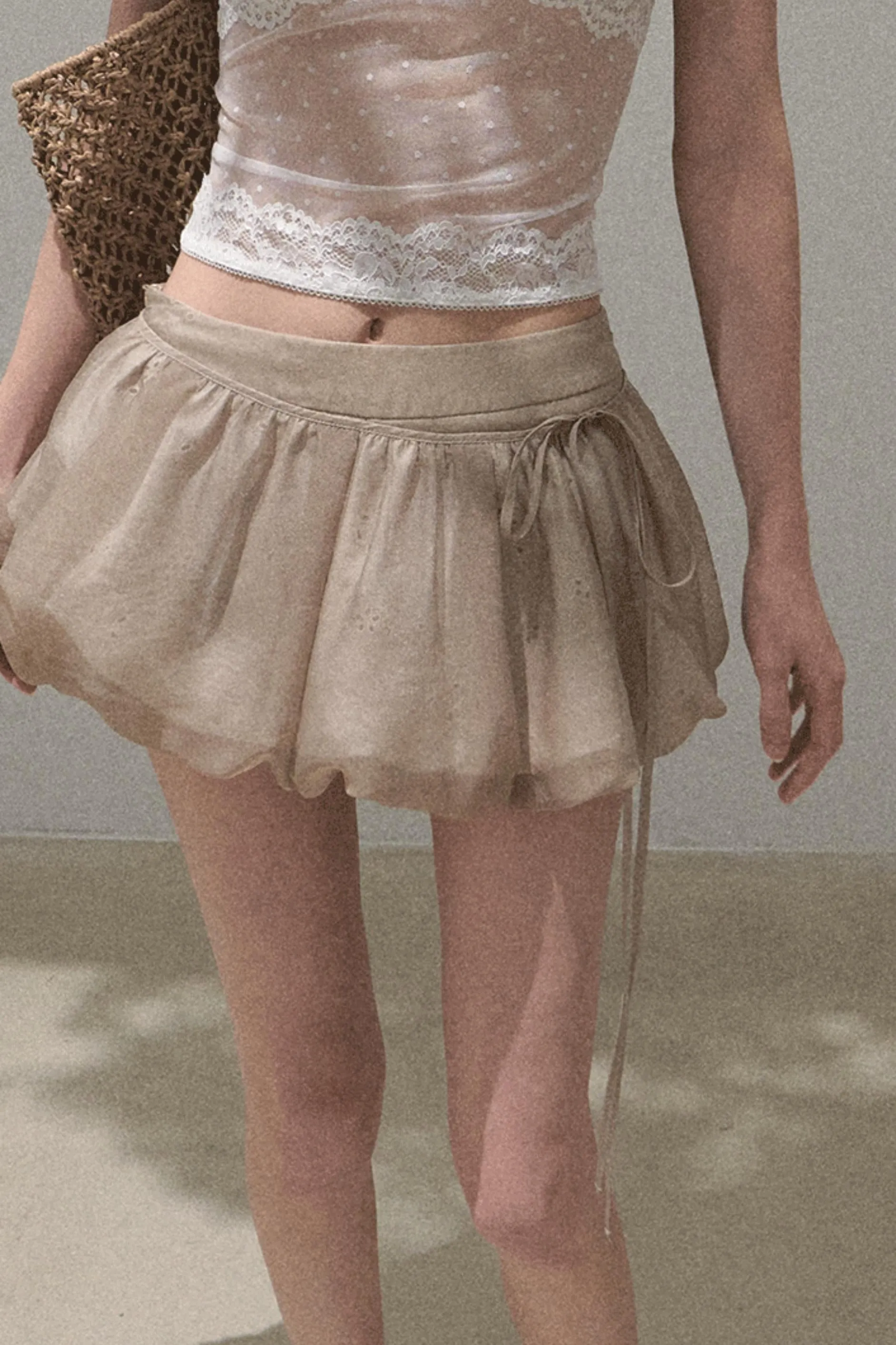 Floral Peplum Culottes Skirt