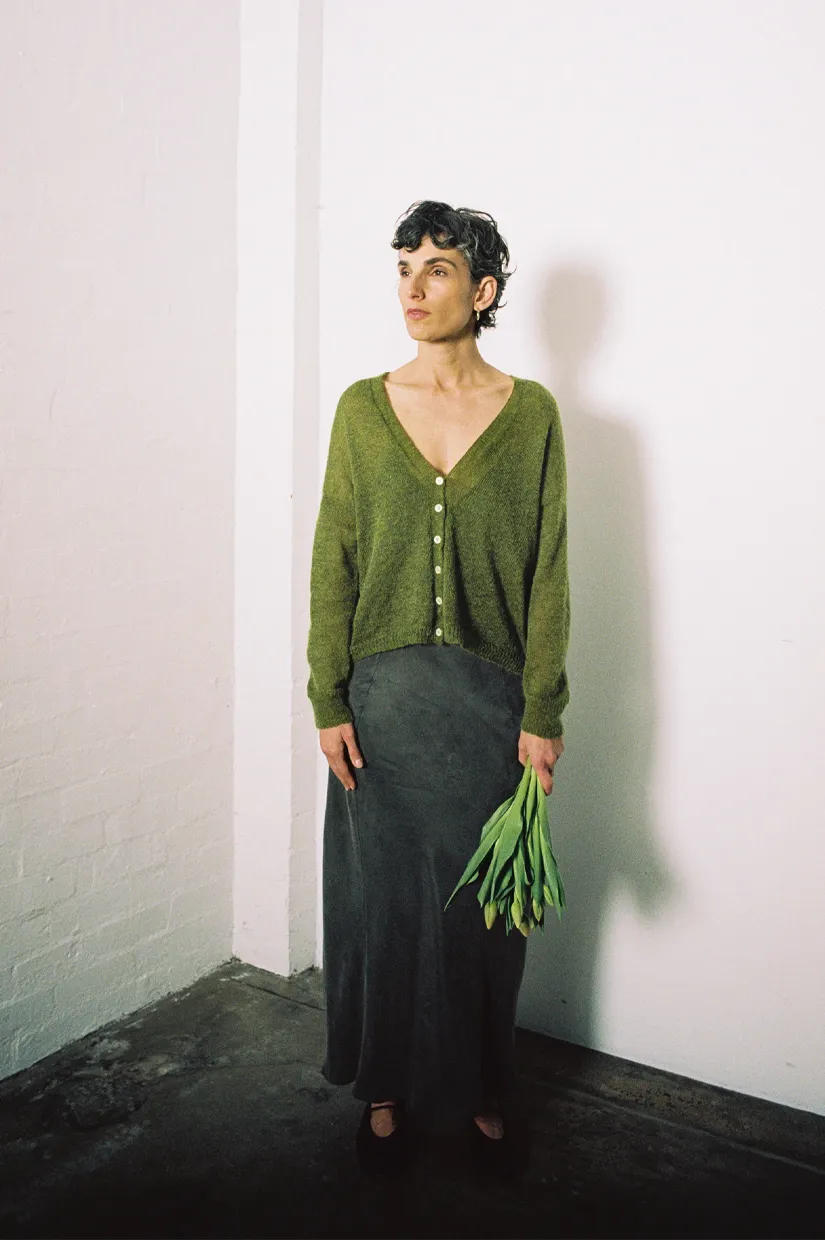 Francie The Mist Cardigan - Peridot Green