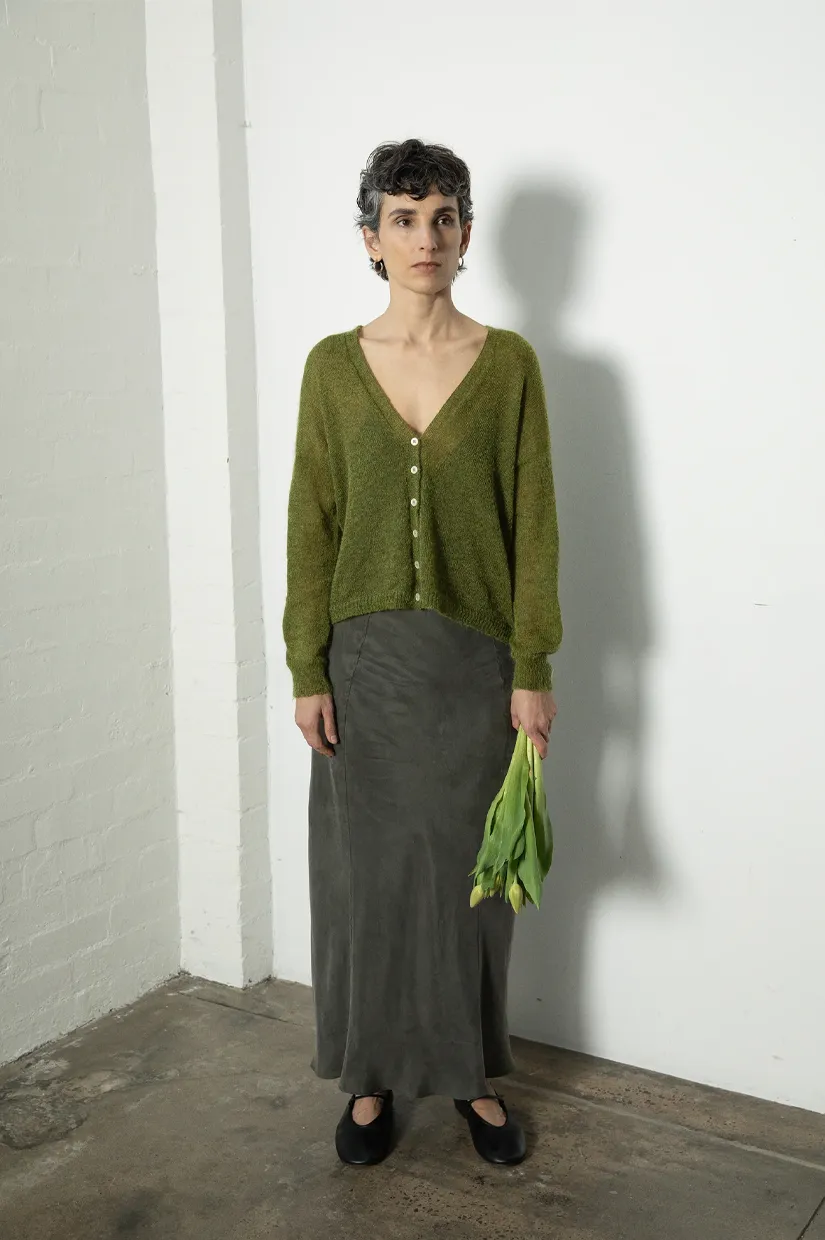 Francie The Mist Cardigan - Peridot Green