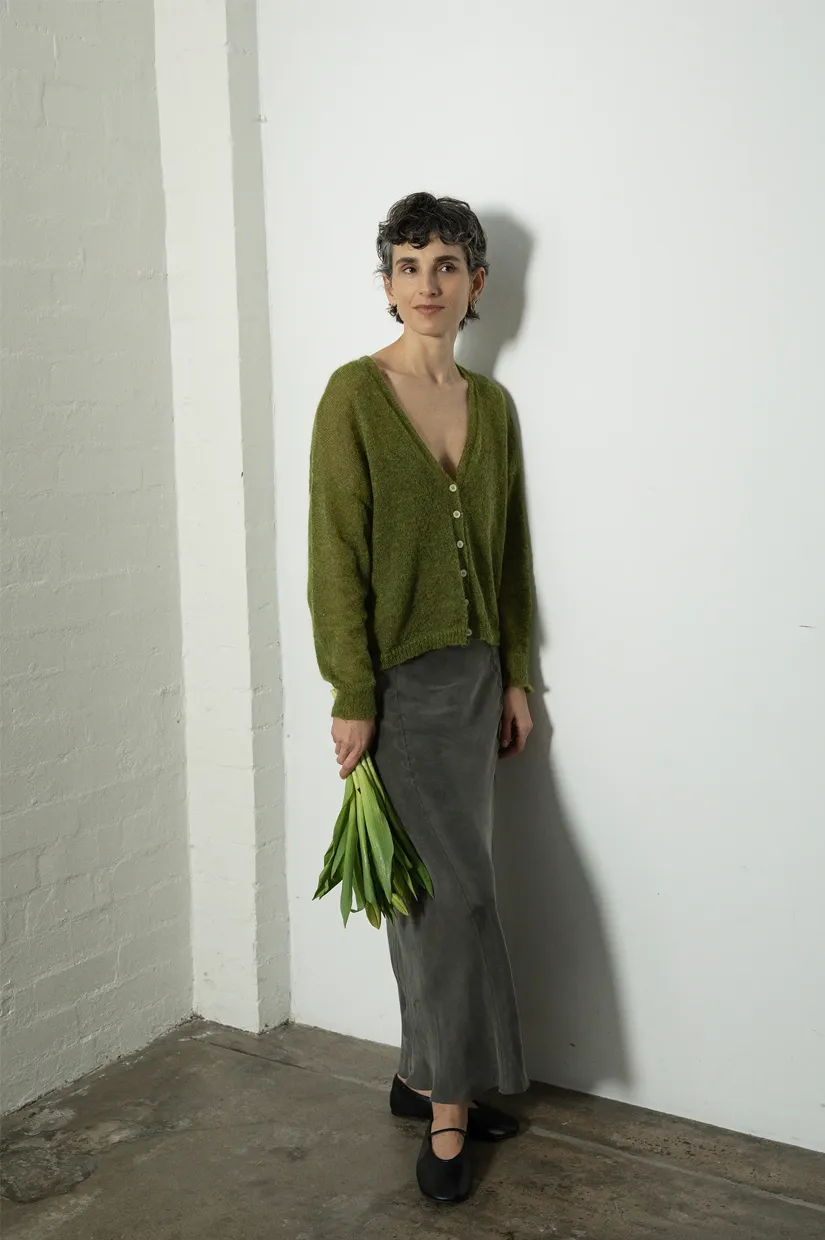 Francie The Mist Cardigan - Peridot Green