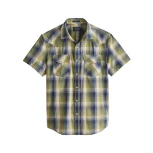 Frontier Short Sleeve Cotton Shirt Green/Navy/Plaid