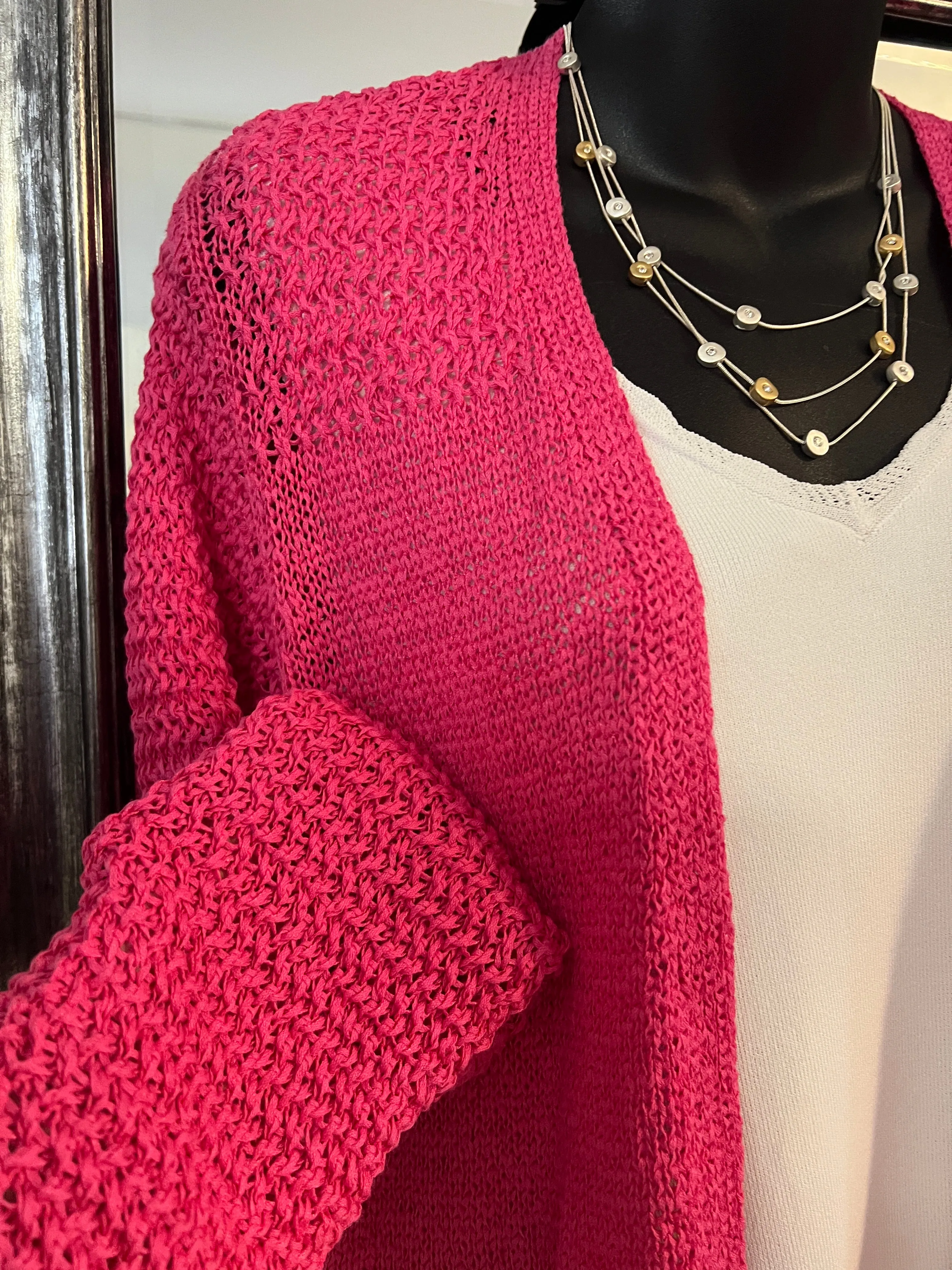 Fushia Knit Cardigan