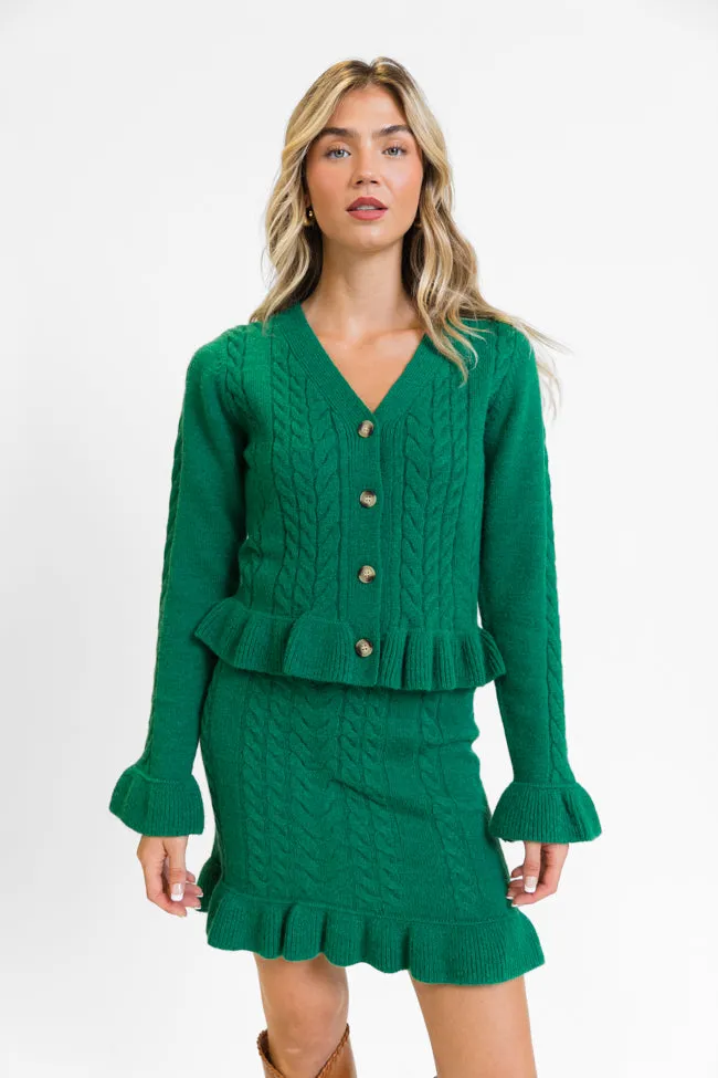 Glistening In the Snow Cable Knit Cardigan Set FINAL SALE