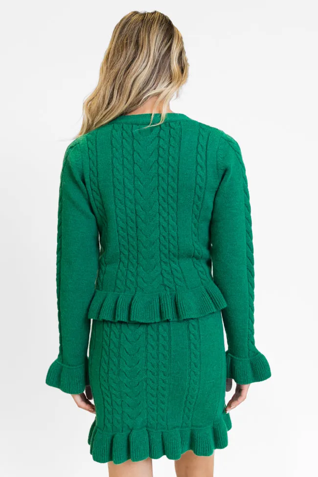 Glistening In the Snow Cable Knit Cardigan Set FINAL SALE