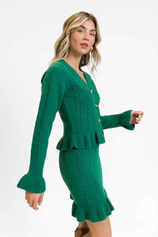 Glistening In the Snow Cable Knit Cardigan Set FINAL SALE
