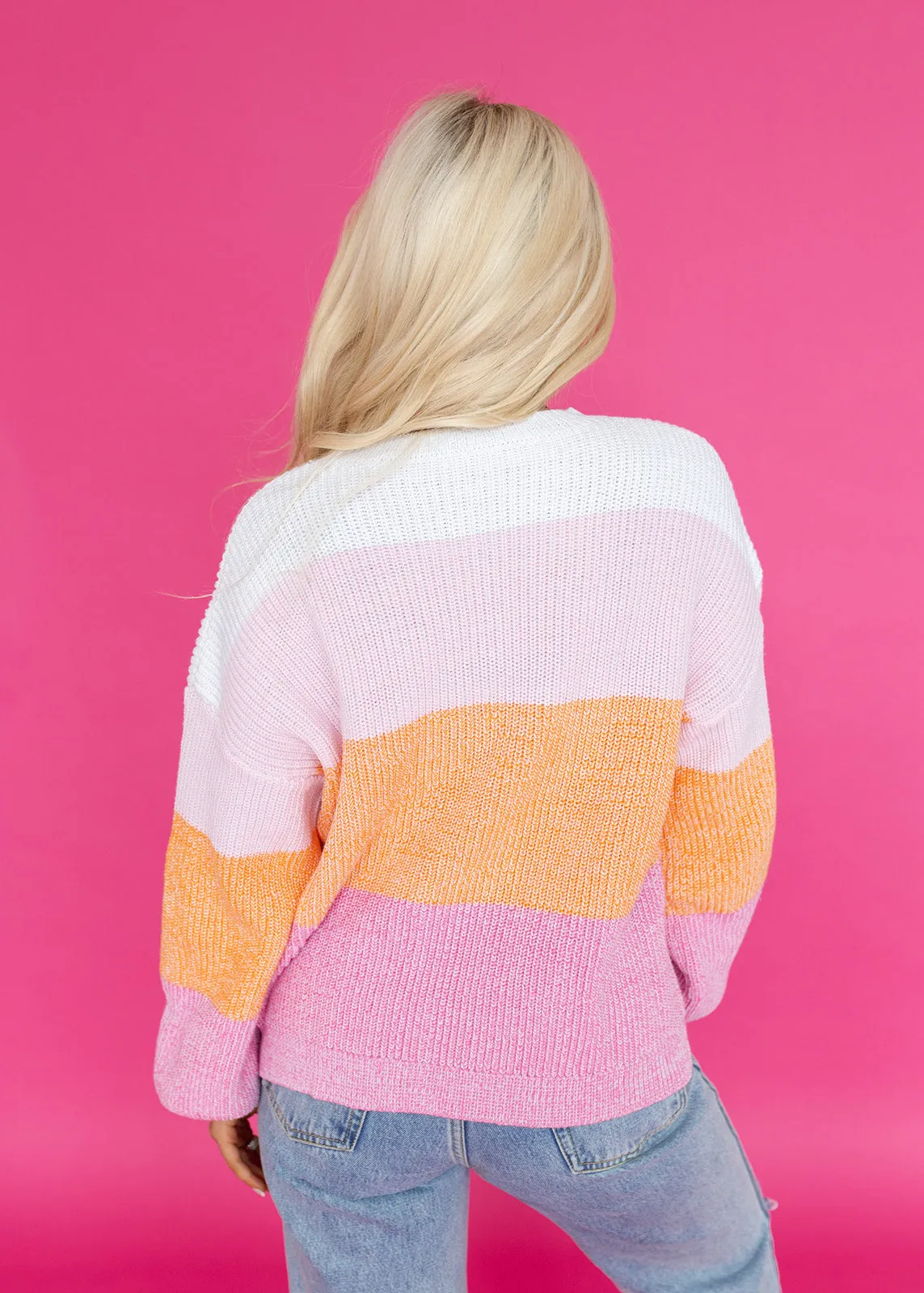 Got Me Pink Colorblock Sweater