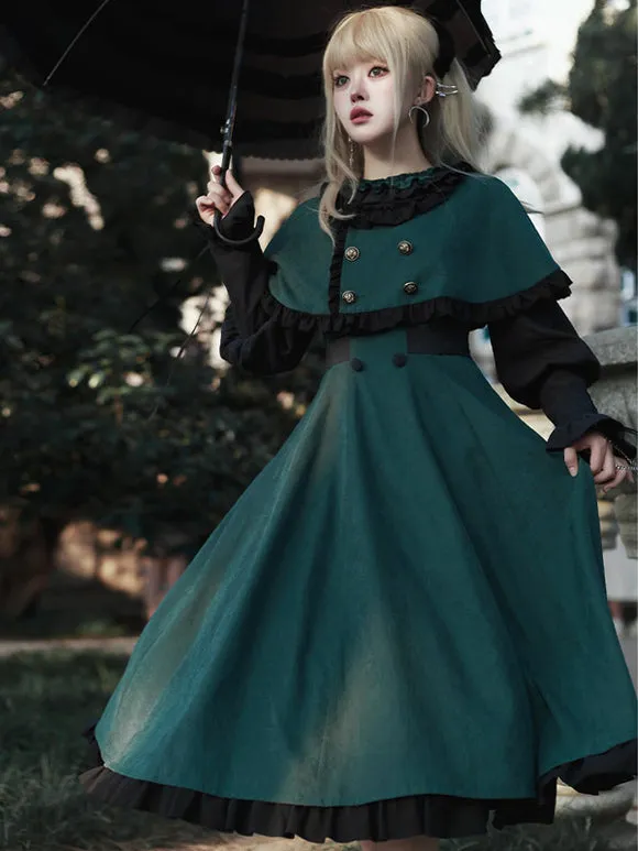 Gothic Lolita Dresses Ruffles Bows Dark Green Dark Green