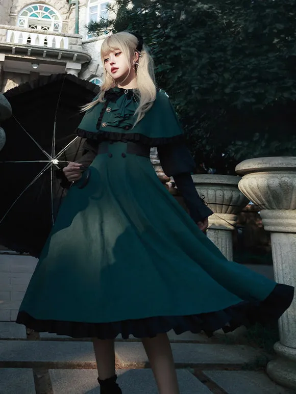 Gothic Lolita Dresses Ruffles Bows Dark Green Dark Green