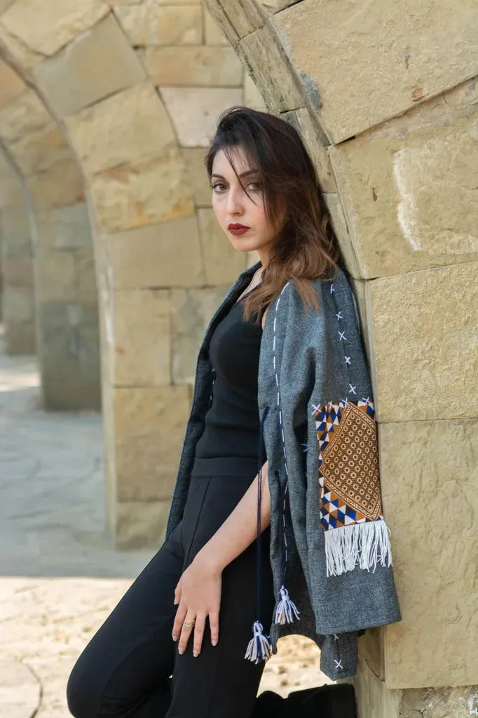 Gray | Handmade Premium Cardigan | Winter Wrap