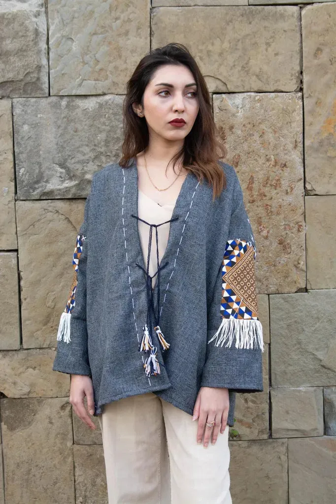 Gray | Handmade Premium Cardigan | Winter Wrap