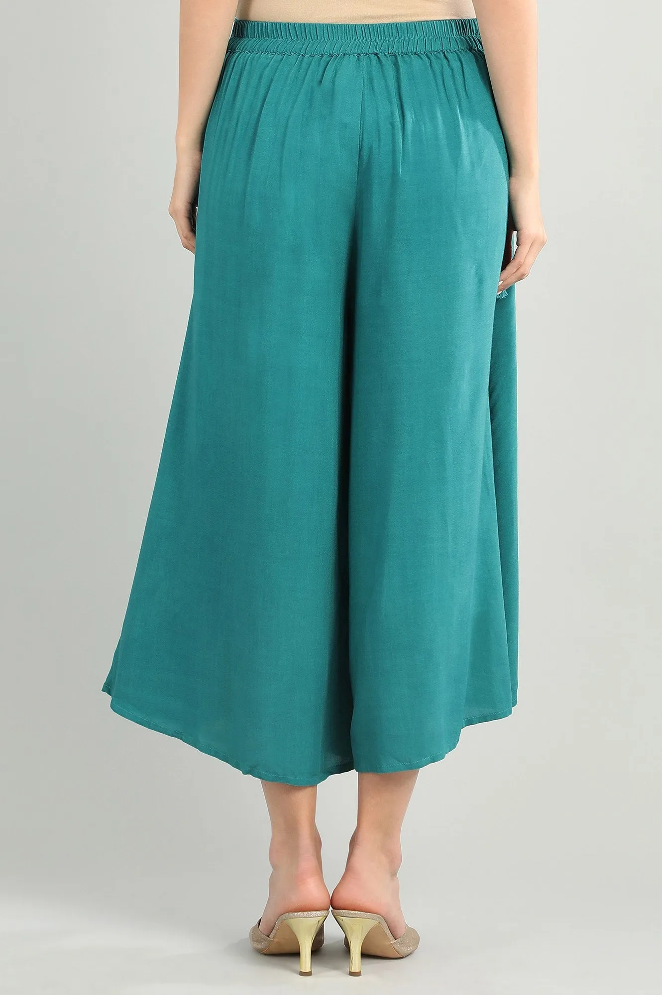 Green Solid Culottes