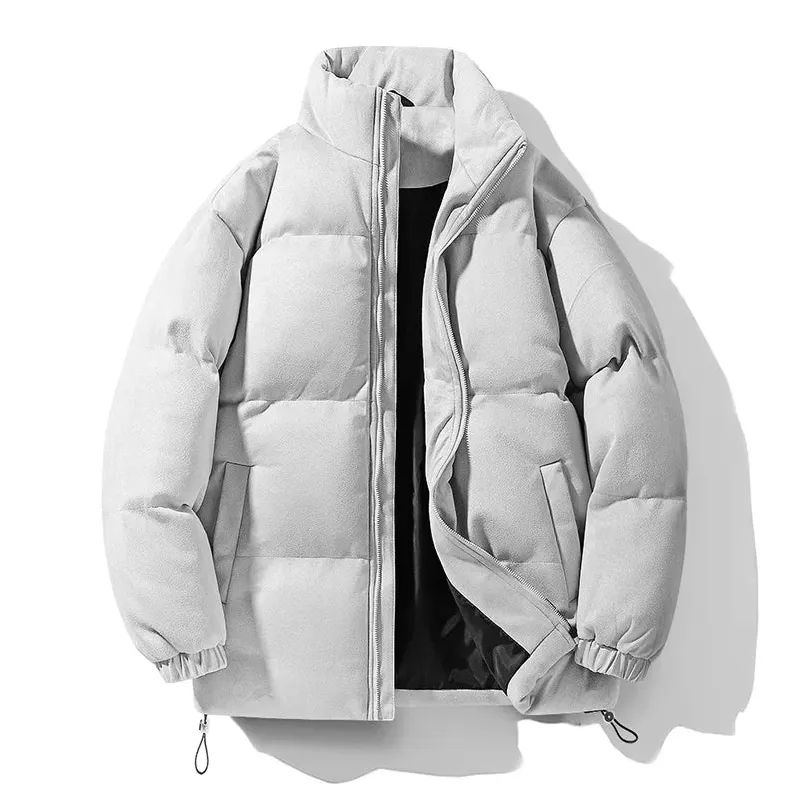 High-quality men's suede parka with collar