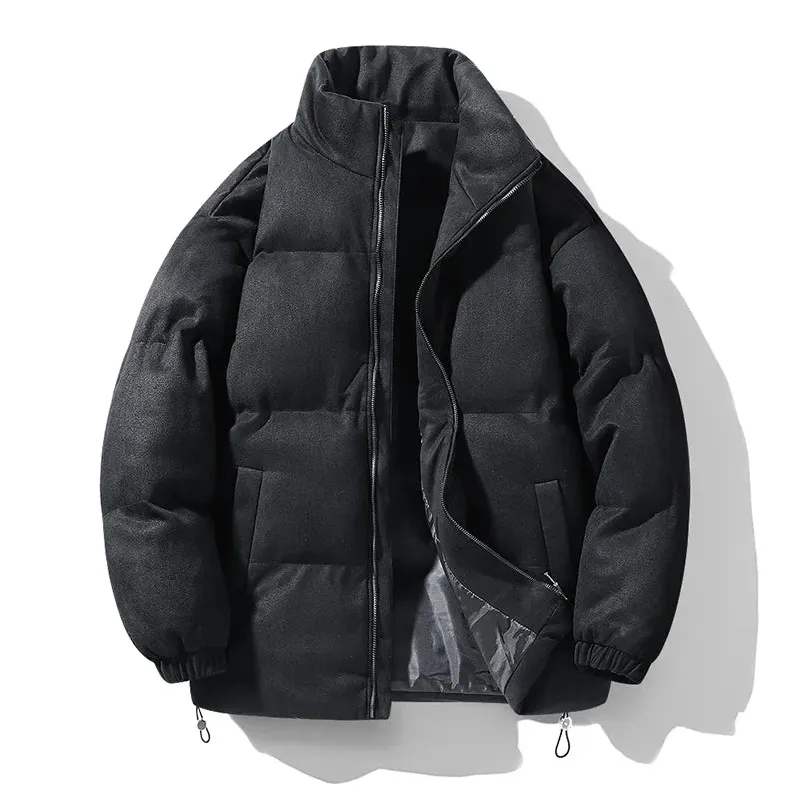 High-quality men's suede parka with collar