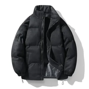High-quality men's suede parka with collar