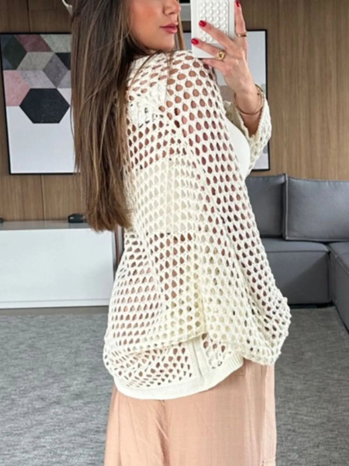 Hollow Out Open Front Cover-Up S-XL